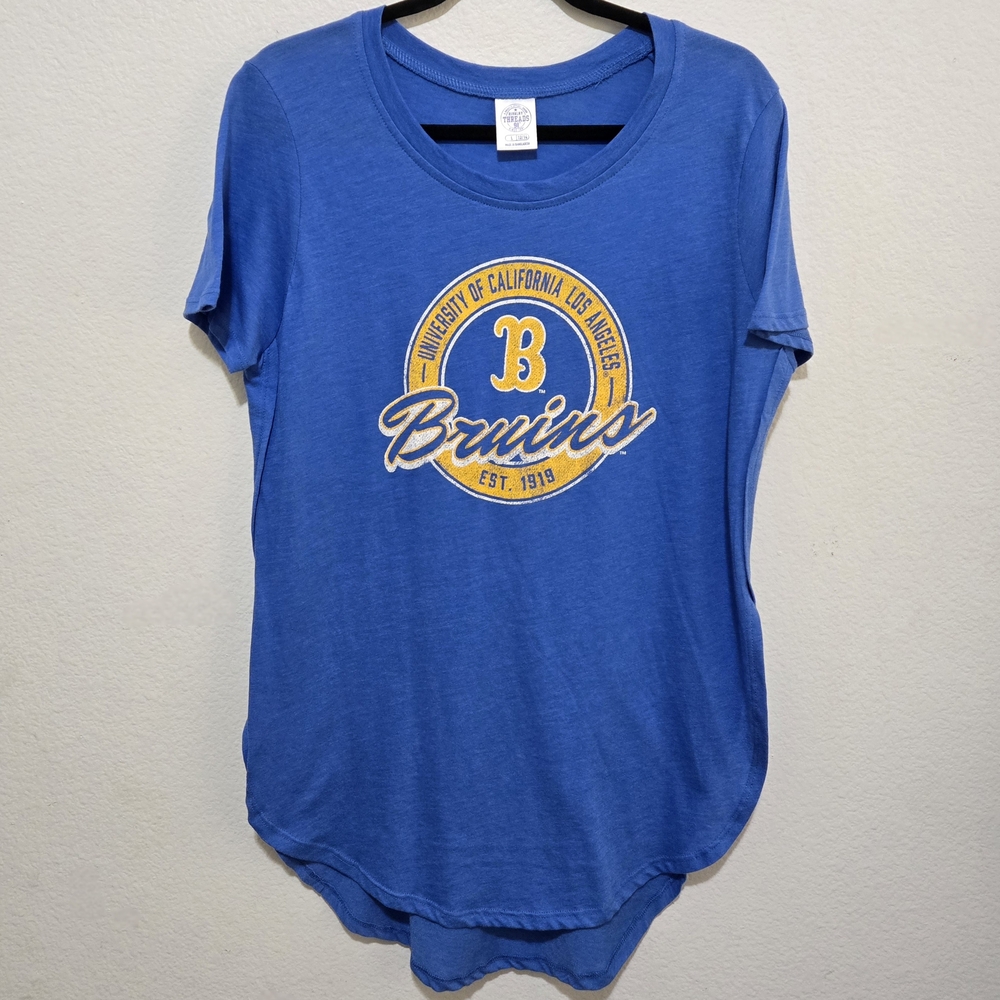 UCLA Bruins Women's Workout Top Blue Yellow Size Large (12/14)